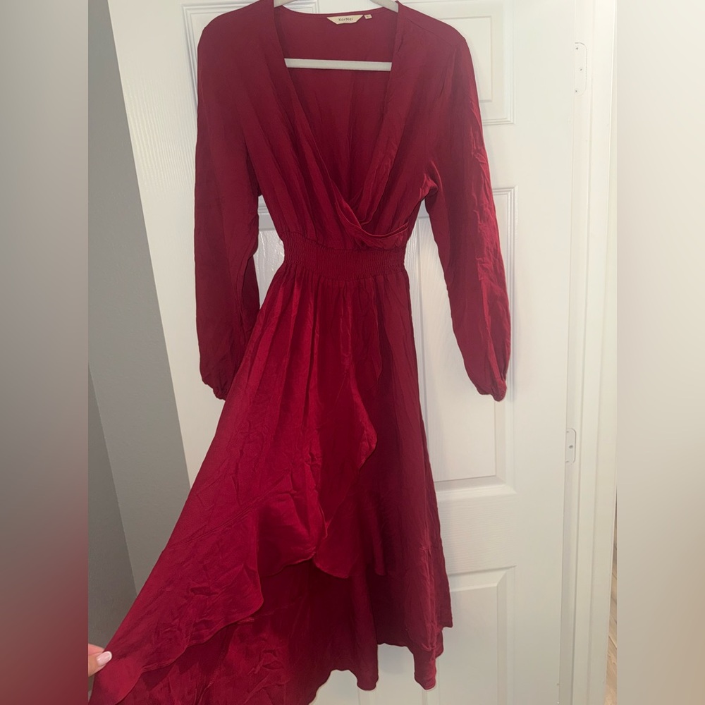 Elegant Red High Low Dress